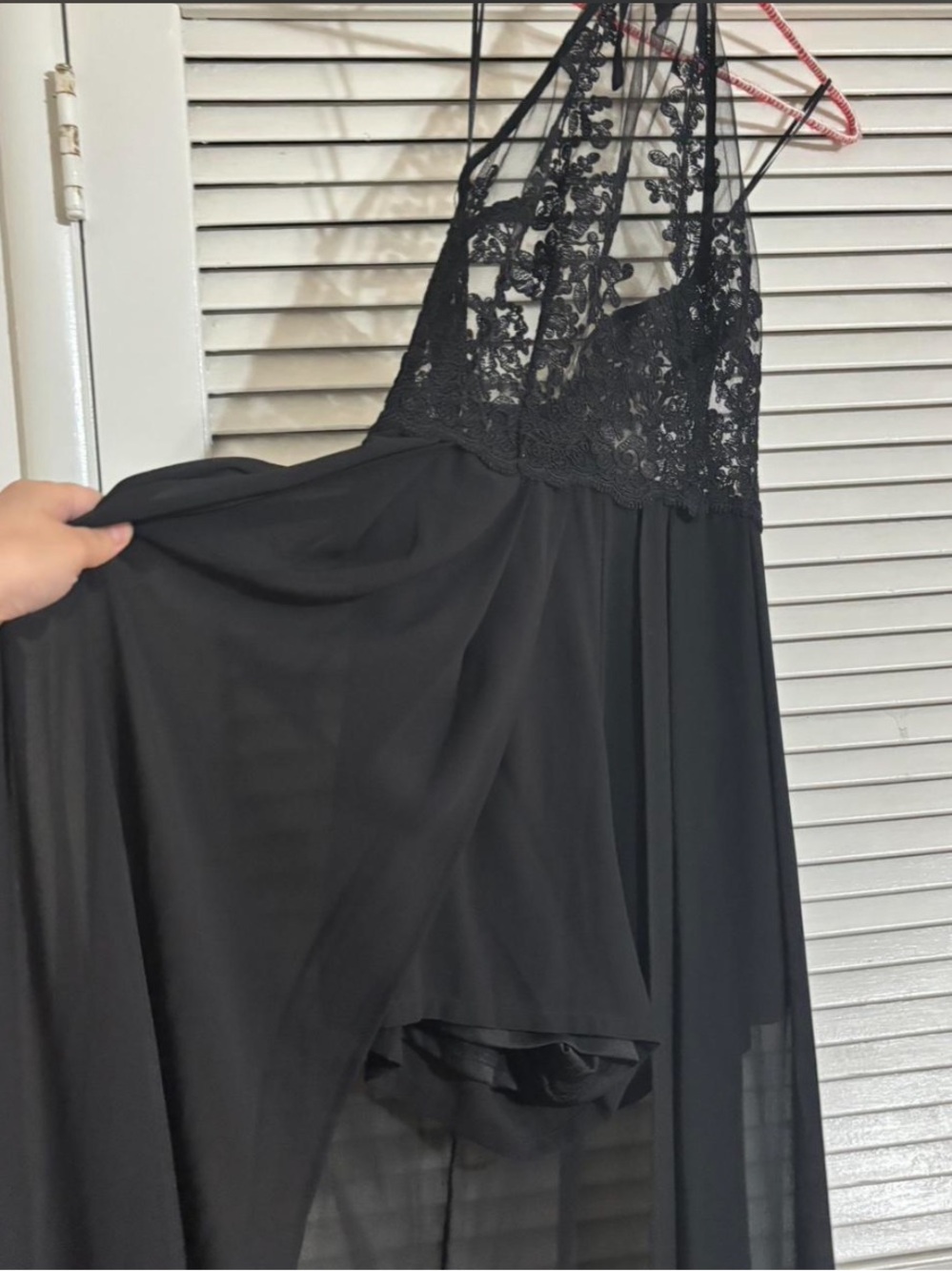 Miss Avenue Black Lace Halter Romper